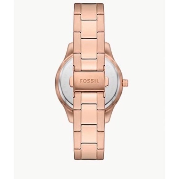 NWT FOSSIL Women's Stella Three Hand, Rose Gold Tone Stainless Steel Wat… - Picture 2 of 3